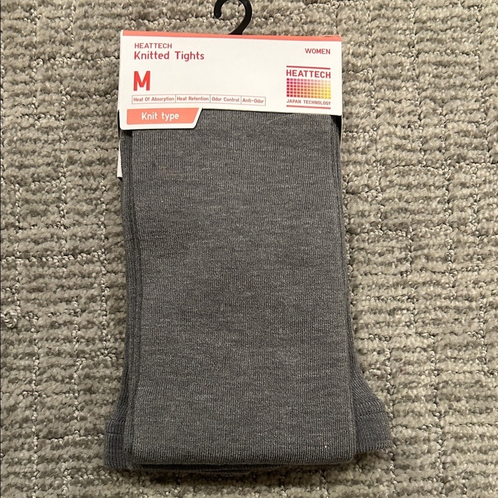 Uniqlo HEATTECH Gray Knitted Tights for Women M
